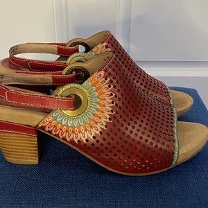 Spring Step Red Sandals
